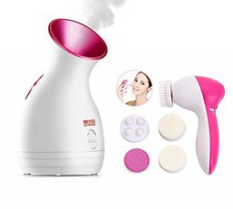 Máy xông hơi massage mặt Nano- Tặng máy rửa mặt 5in1 skin xoay