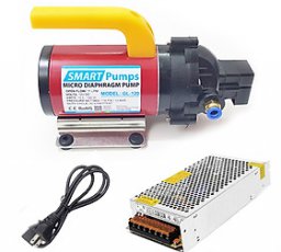 Máy bơm áp lực mini xịt rửa vệ sinh máy lạnh rửa xe tưới cây 12V 120W Smartpumps kèm nguồn điện